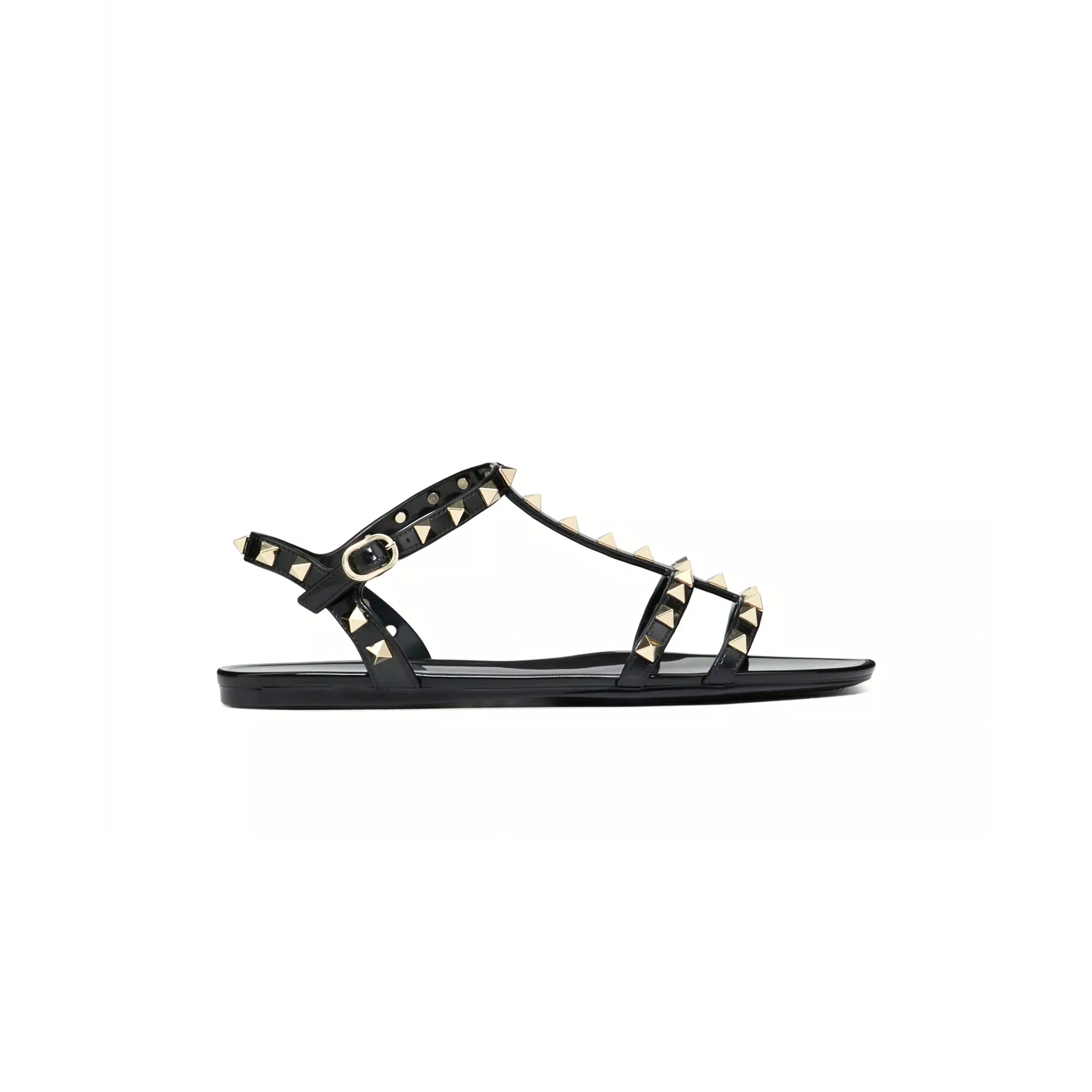 Va1e*ntin0 rockstud flat rubber sandal 5w2s0h38pvs_0no